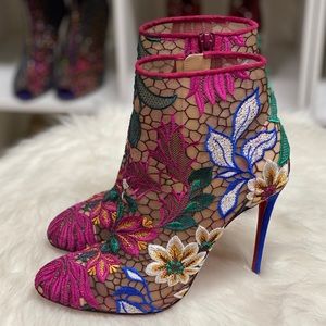 Christian Louboutin tennis floral multi bootie